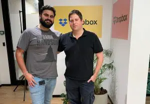 מימין לשמאל עומר נשר עיריית תל אביב וסהר יוסף דרופבוקס. צילום יחצ